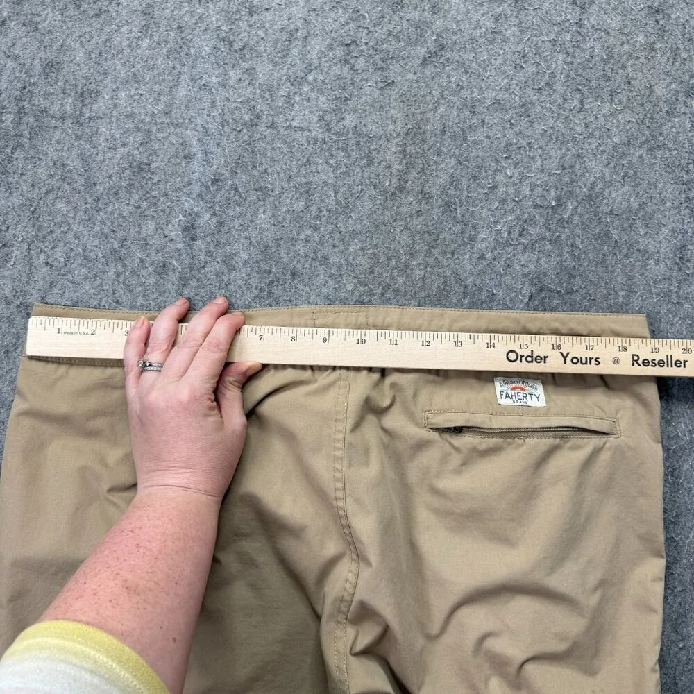 Faherty All Day Shorts Drawstring Men 36 Beige Stretch 9